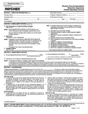 Flexible Spending Account Election Form