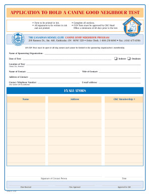 Canine Good Neighbour Test Application