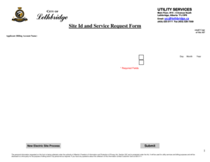 Site ID and Service Request Form