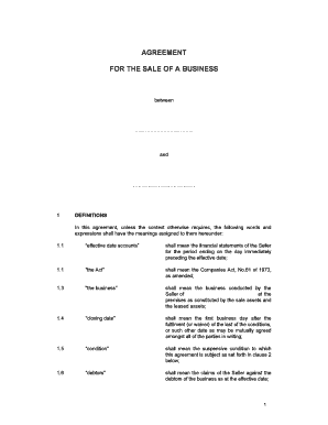 Business Sale Agreement