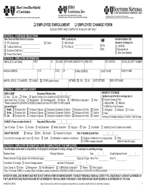 Employee Enrollment Change Form