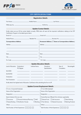 CFP Certification Registration Form