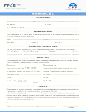 Student Renewal Form