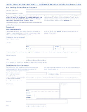 HIV Testing Declaration and Consent Form