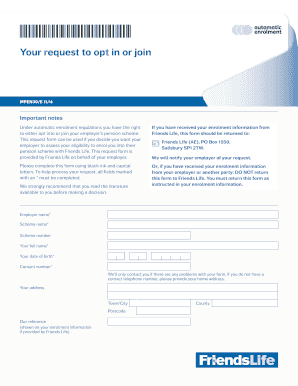 Pension Scheme Opt-In Request Form