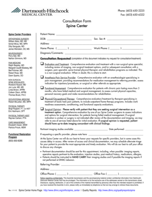 Spine Center Consultation Form
