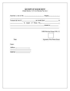 Receipt of House Rent