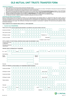 Old Mutual Unit Trusts Transfer Form