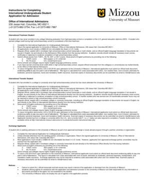 International Undergraduate Student Application for Admission