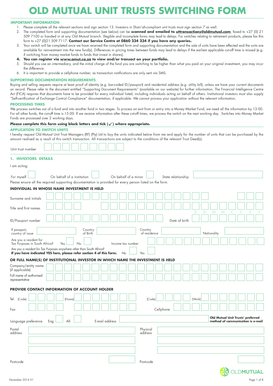 Old Mutual Unit Trusts Switching Form