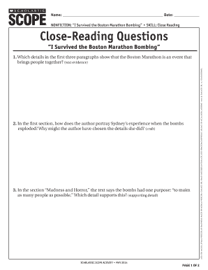 Scholastic Scope Activity Worksheet