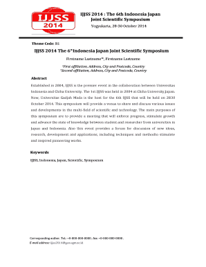 Abstract Template Example - ijjss 2014 - Universitas Gadjah Mada - ijjss2014 geo ugm ac