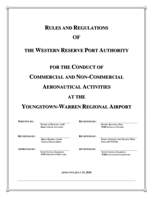 Rules and Regulations - Youngstown-Warren Regional Airport