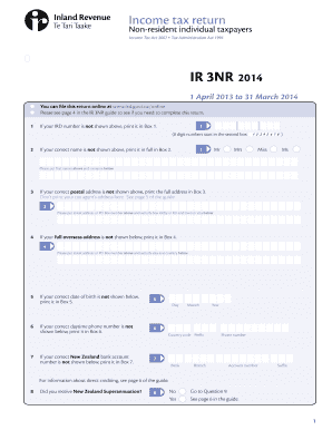 New Zealand Non-Resident Income Tax Return