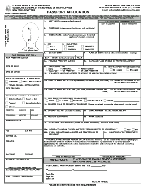 Philippines Passport Application Form