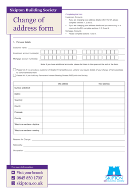 Skipton Building Society Address Change Form