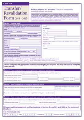 Skipton Cash ISA Transfer Form