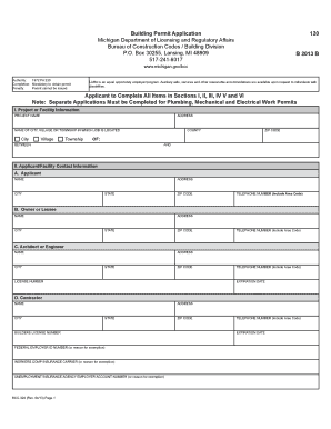 Michigan Building Permit Application