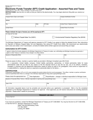 Michigan EFT Credit Application