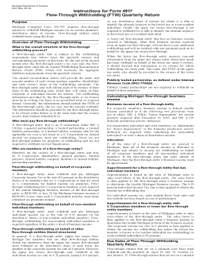 Michigan Flow-Through Withholding Quarterly Return