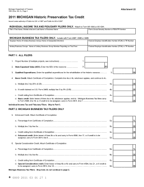 Michigan Historic Preservation Tax Credit Form 3581