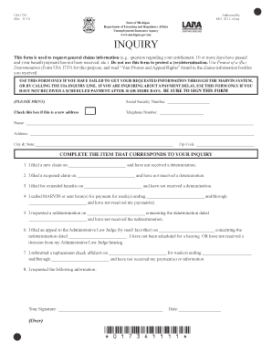 Michigan Unemployment Inquiry Form