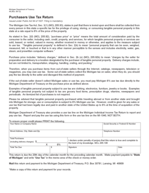 Michigan Purchasers Use Tax Return