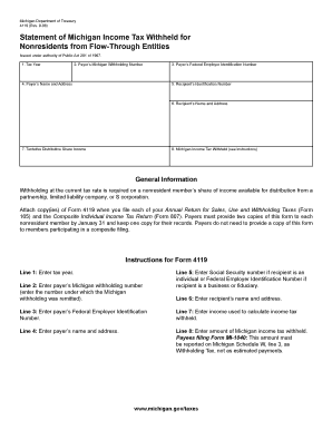 Michigan Form 4119