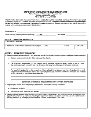 Employer Disclosure Questionnaire