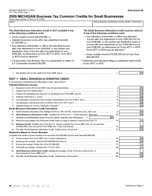 Michigan Small Business Tax Credit Form 4571