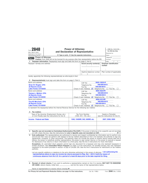 IRS Form 2848 Power of Attorney