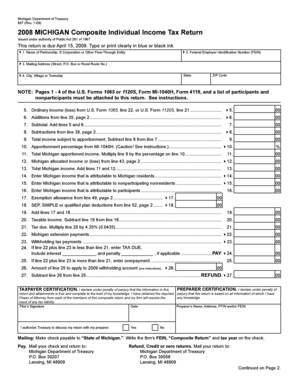 Michigan Composite Individual Income Tax Return