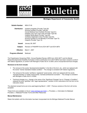 Michigan PASARR Forms DCH-3877 and DCH-3878