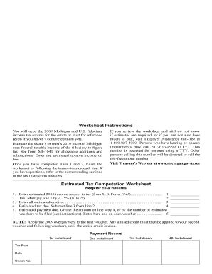 Michigan Estimated Income Tax for Fiduciaries Form