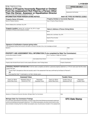 Michigan Property Tax Notice Form 629