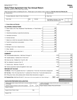 Michigan Tribal Use Tax Annual Return