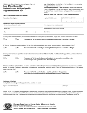 Michigan Loan Officer Registration Form