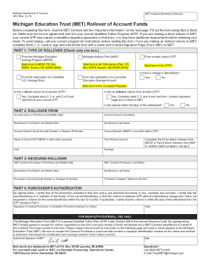 Michigan Education Trust Rollover Form