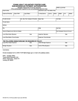 Michigan Non-Scheduled Payment Authorization