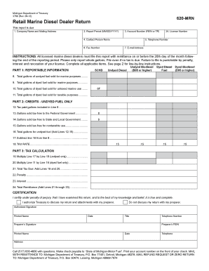 Michigan Retail Marine Diesel Dealer Return