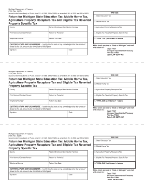 Michigan Tax Due Return Form 2720