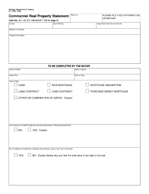Michigan Commercial Real Property Statement