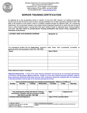 Michigan Server Training Certification