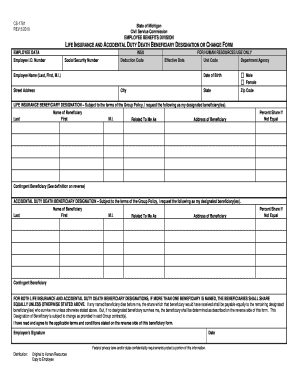 Michigan Life Insurance Beneficiary Designation Form