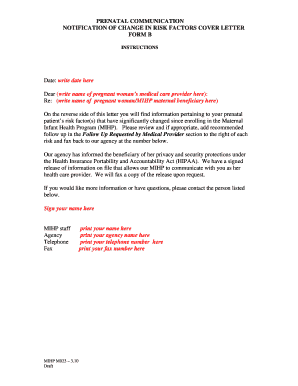 Prenatal Communication Form B