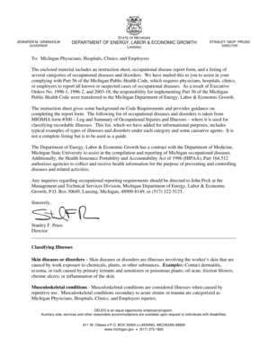 Michigan Occupational Disease Report Form