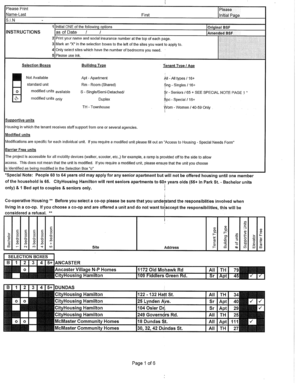 Housing Application Form