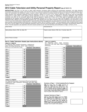 Michigan Cable Television and Utility Personal Property Report