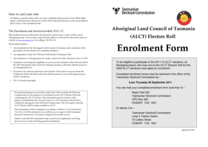Aboriginal Land Council of Tasmania Enrolment Form