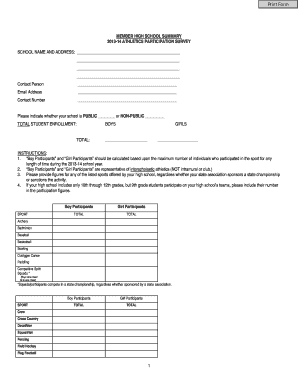 2013-14 Athletics Participation Survey